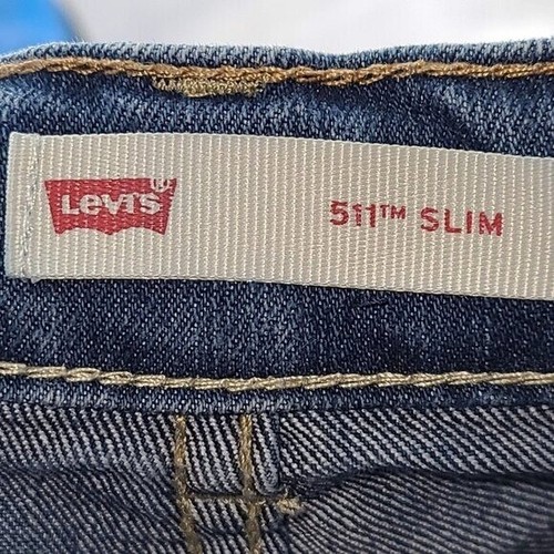 266 Levi's 511 Girl's Straight Leg Denim Jeans Pockets Slim Fit Blue 7 - Picture 7 of 9
