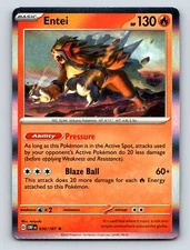 Basic Entei HP 130 Blaze Ball Attack Pressure Ability Rarity Red Card