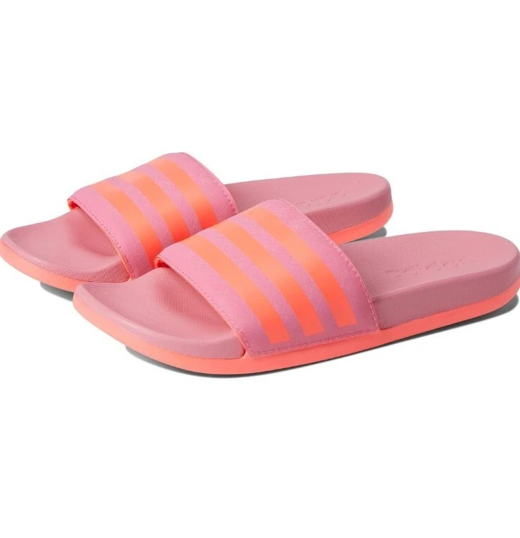 Adidas Adilette Comfort Slides Bambini 13K Strisce Tono Rosa