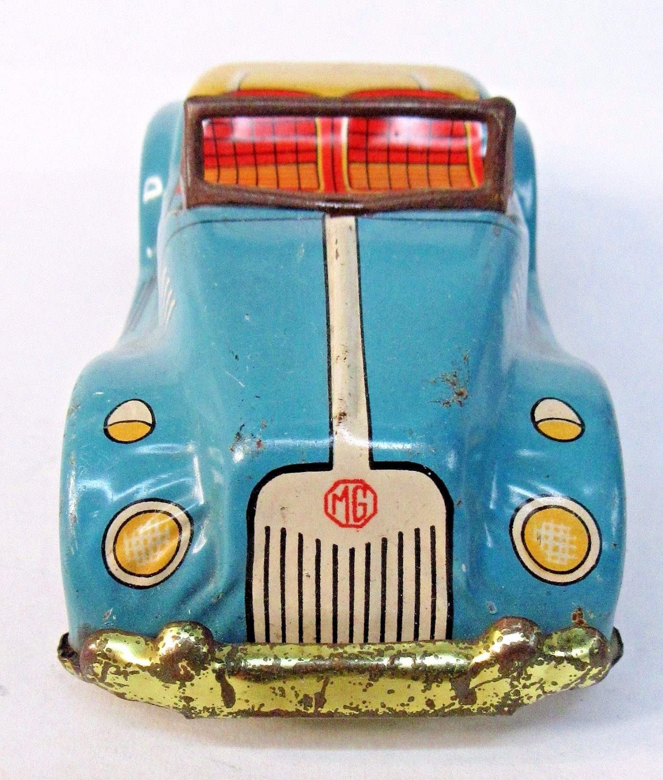 1950's MG TF CONGrünIBLE tin litho 4.25 friction car JAPAN 1950's MG TF CONGrünIBLE tin litho 4.25 friction car JAPAN