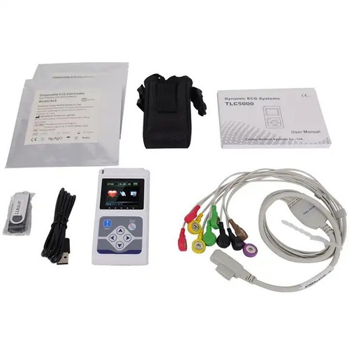 24 Hours Dynamic ECG Holter EKG Monitor 12 Channel Recorder PC Software TLC5000 - Picture 3 of 17