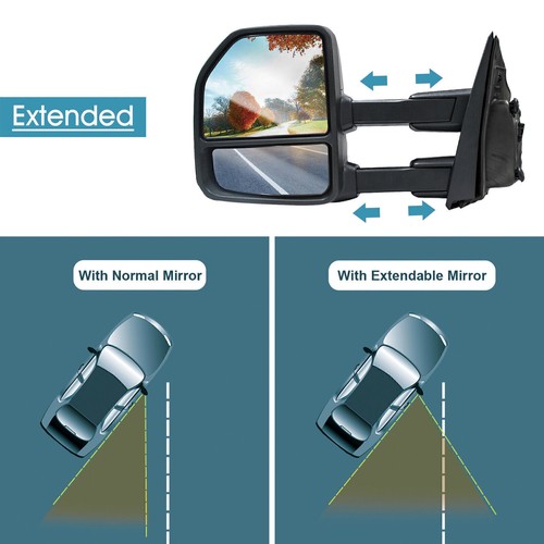 Towing Mirrors For 2017-20 Ford F550 Super Duty Power Heated Signal Left+Right - Picture 4 of 12