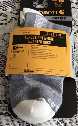 Women Carhartt Force Lightweight QUARTER Sock Wool Bl Socks 1 Pair L 10-12.5 New - Picture 3 of 10