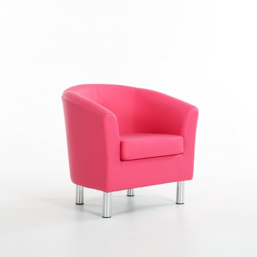 SILLÓN CAMDEN PREMIUM CUERO ROSA BAÑERA COMEDOR SALA DE ESTAR OFICINA - Imagen 5 de 7
