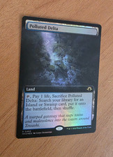 MTG Polluted Delta - FOIL Extended Art - Modern Horizons 3 Rare Fetch Land - NM