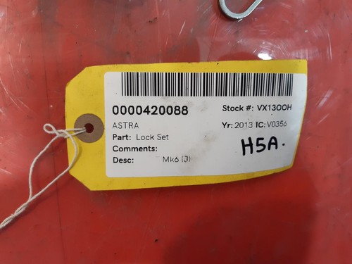 VAUXHALL ASTRA Lock Set 2013 - Picture 5 of 5