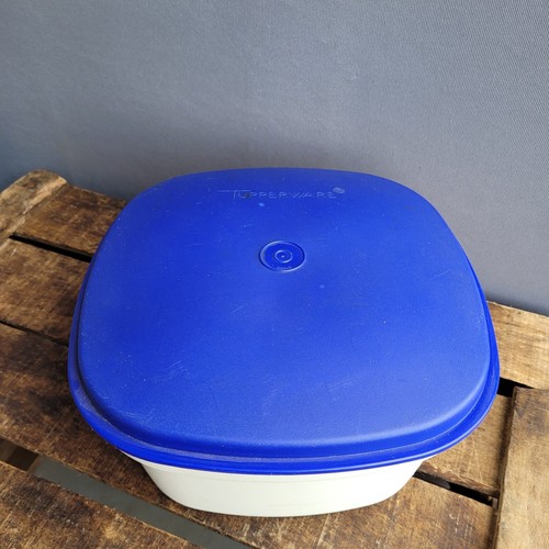 VINTAGE TUPPERWARE REISKOCHER / DAMPFGARER / MULTI-SERVIERER - BLAUER DECKEL - Bild 2 von 4
