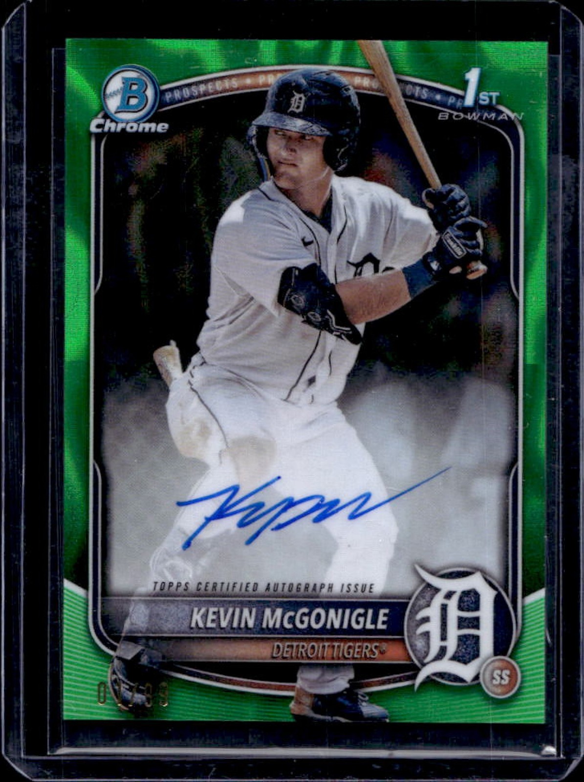 2025 Bowman Kevin McGonigle Chrome Auto Green Lava Refractor 1st #01/99