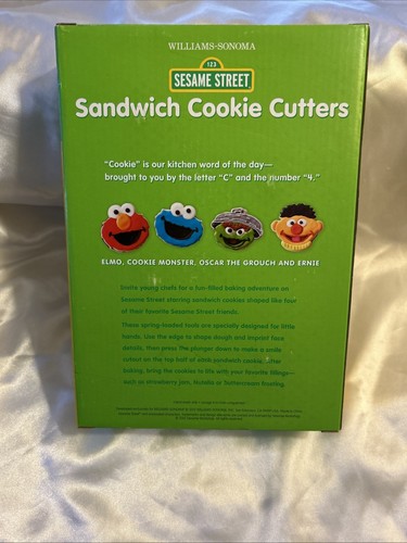 NEW WILLIAMS-SONOMA SESAME STREET SANDWICH COOKIE CUTTERS-SET OF 4 - Picture 2 of 7