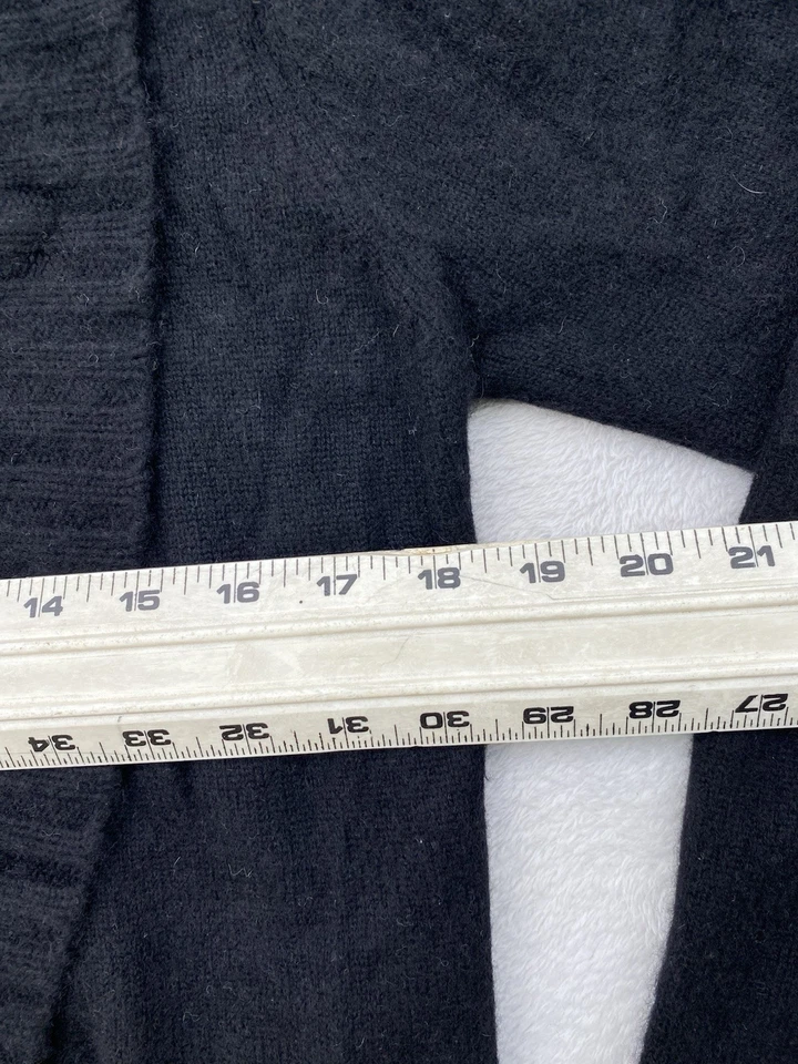 Barbara Bui Sweater Cardigan Sweater Black Wool Cashmere Ribbed V Neck Sz Small - Image 4 of 4