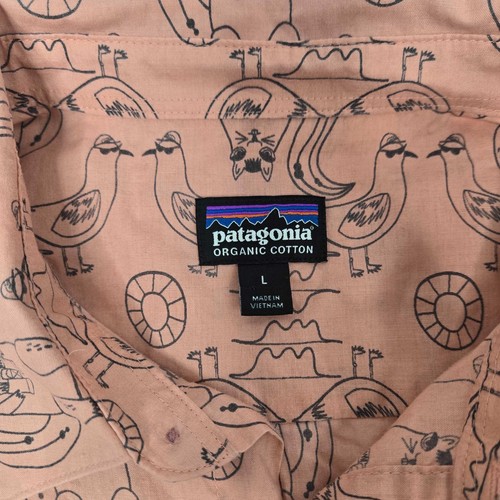 Camisa Patagonia Go To Real Locals Estampado Ardillas y Gaviotas Rosa Para Hombre Grande - Imagen 3 de 7