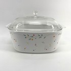 Vintage Corning Ware English Meadow 5-Liter Square Casserole Dish with Lid