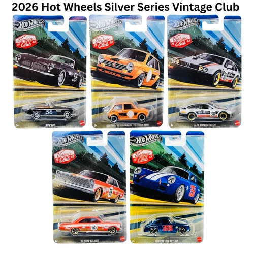 2026 Hot Wheels Silver Series Vintage Club GRAND PRIX Set of 5 - NEW