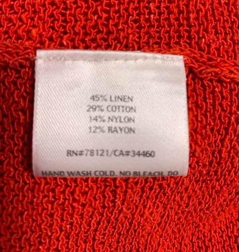 Eileen Fisher Gr. PM offene Leinenmischung rot leichte Strickjacke Büro Klassenzimmer - Bild 9 von 11