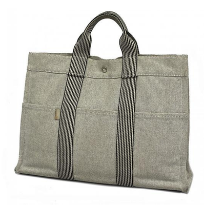 HERMES Fourre Tout MM Tote Bag Canvas Gray A4 Handbag | eBay