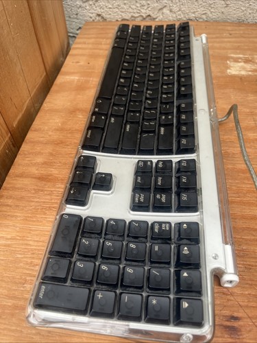 Apple M7803 PRO USB Wired Keyboard Clear Black 2000 - Tested And Working *read* - Picture 2 of 7