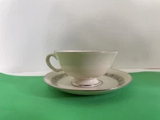 Lenox Springdale Platinum Trim Cup 2" Tall & Saucer 5 3/4" Diameter
