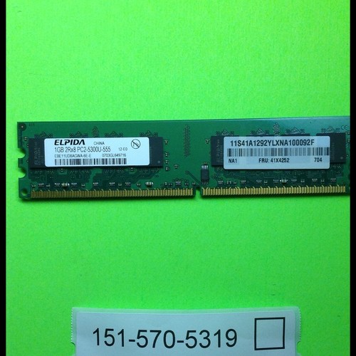 Elpida EBE11UD8AGWA-6E-E 1GB DDR2-667 (PC2-5300) PC2-5300U Random Access Memory - Picture 1 of 2