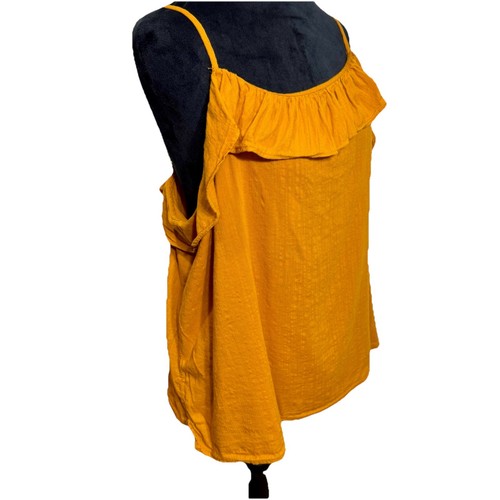 Old Navy Size XXL Ruffle Tank Top Cami Tobacco Boho Fairy Peasant Coquette - Picture 3 of 9