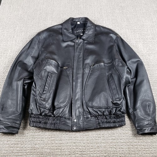 Chaqueta de cuero Context vintage para hombre XL negra bombardero militar vuelo años 50 deporte - Imagen 1 de 12