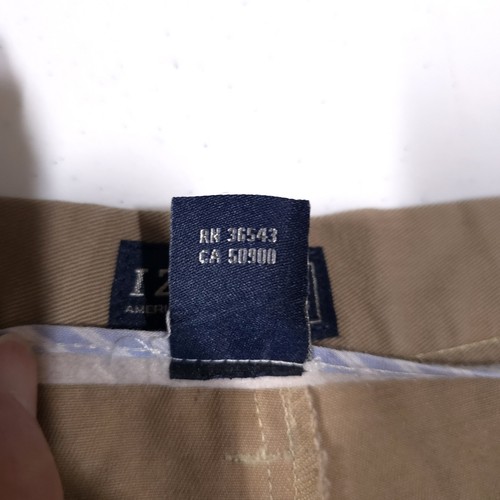 Pantalones Chinos Izod Caqui Tostado 40x30 Pierna Recta Oficina Uniforme Trabajo Preppy Informal - Imagen 14 de 18