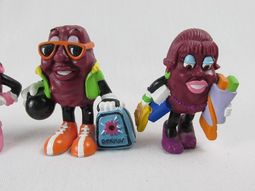 (4) California Raisins Skateboarder Bowler etc. PVC Figure Flat-Top 1987 Hardees - Picture 3 of 20