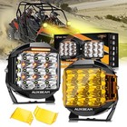 2x AUXBEAM 7" LED Side Shooter Light Pods White Amber DRL & Covers for Honda ATV