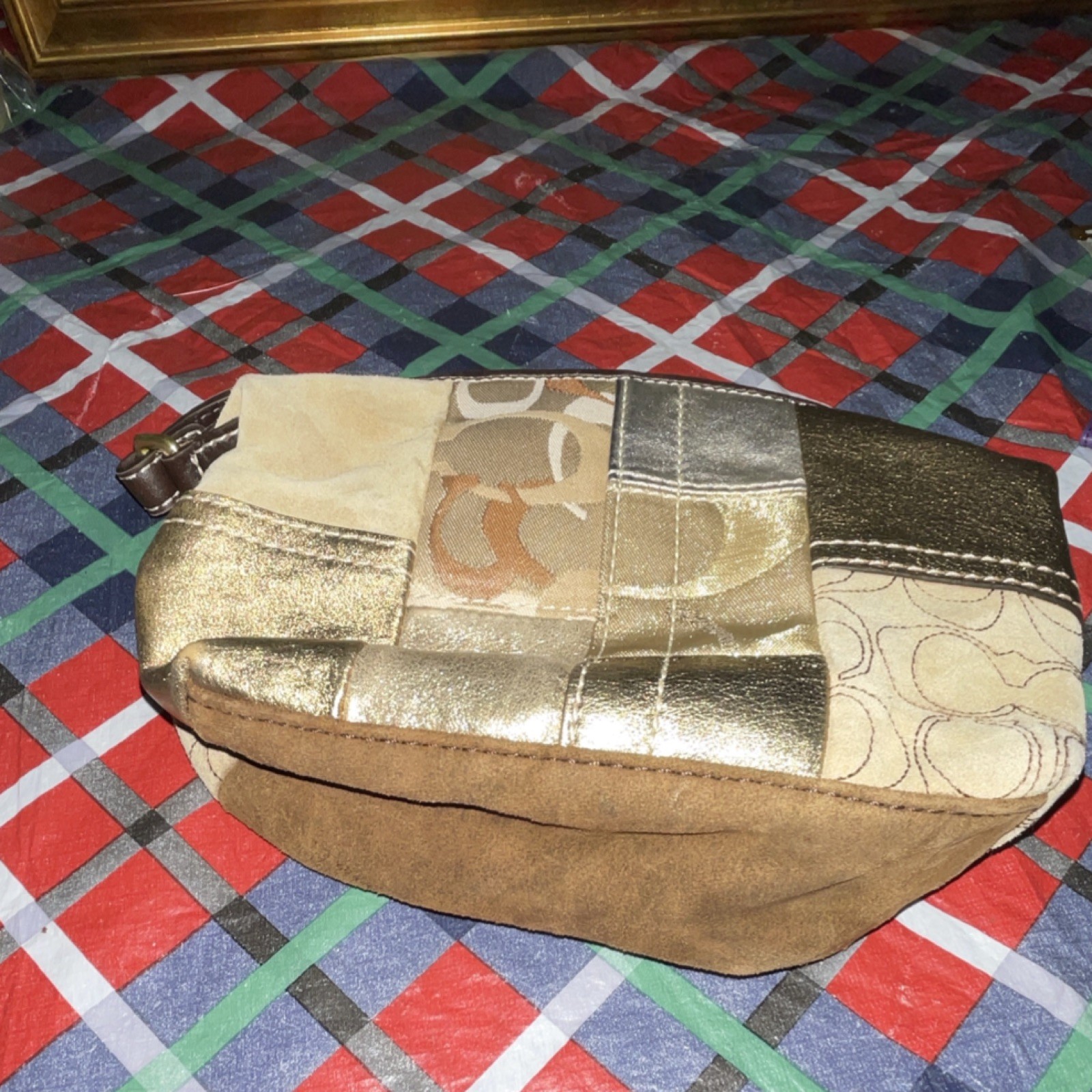 Coach Patchwork Small Patchwork Brown gold silver… - image 3