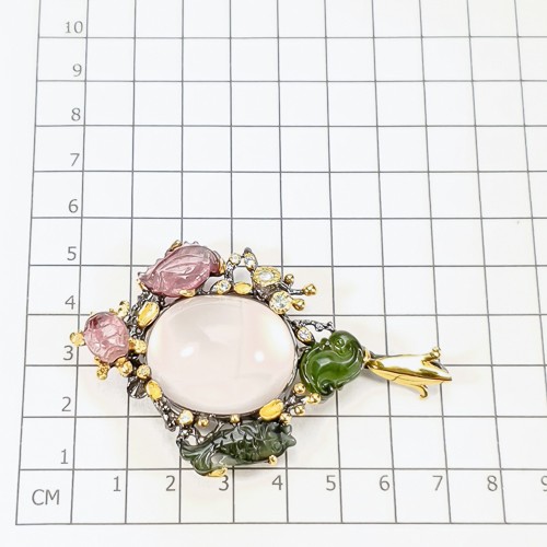 Jewellery 45ct+ Natural Rose Quartz Pendant 925 Sterling Silver /NP48710 - Picture 3 of 8