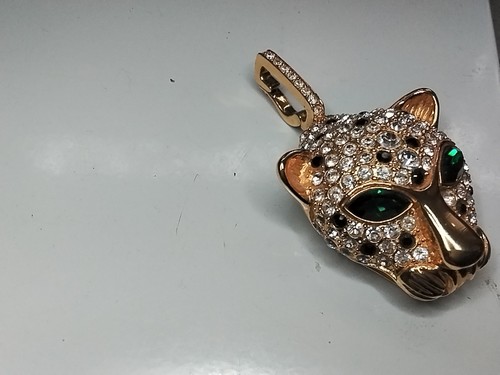 Tigerkopf Anhänger  Von Marke Pompös  Neuwertig  Voller Besatz Starkes Teil - Bild 4 von 8