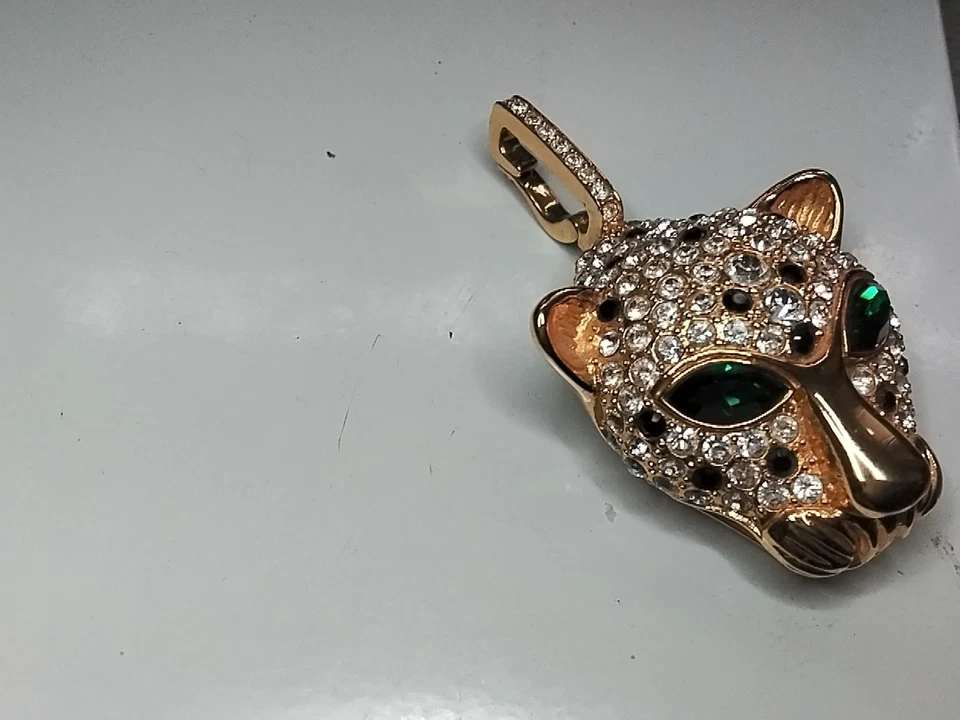 Tigerkopf Anhänger Von Marke Pompös Neuwertig Voller Besatz Starkes Teil - Bild 4 von 4