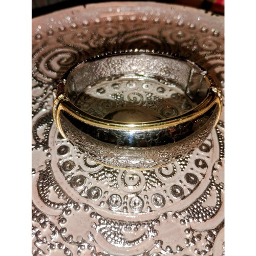 Vintage Christian Dior Gold & Silver Rhinestone Cuff - Picture 1 of 7