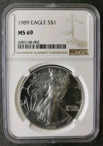 1989 $1 American Silver Eagle Dollar NGC MS69