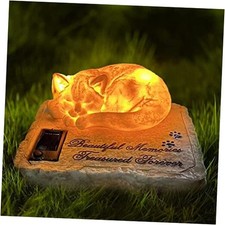 Personalizeds Cat Memorial Statue Cat Headstone for Grave Cat Memorial Stone