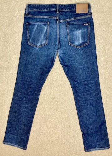 Volcom Vorta Jeans Mens Size 32x32 Dark Blue Slim Straight Fit Denim Distressed - Picture 9 of 17