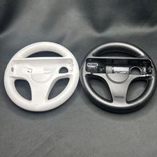 Mario Kart Steering Wheel Set for Nintendo Wii and Wii U -Old Skool (W & B)