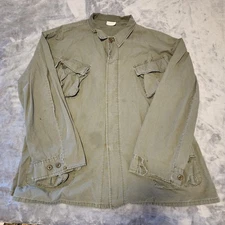 ROTHCO Vintage Jungle Fatigue Shacket Rip-Stop Poplin Mens 3XL Reg Green BDU