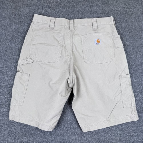 Carhartt Loose Fit Canvas Utility Work Shorts Men’s 36 Tan Brown Distressed USA - Picture 5 of 8