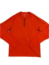 Mountain Hardwear Orange Lightweight Fleece Men's Small 1/4 Snap Shirt Outdoor