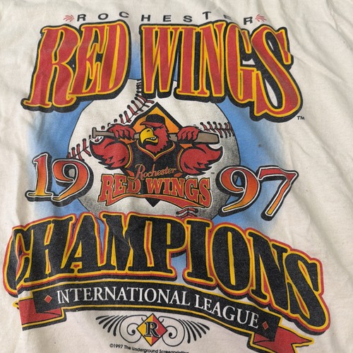 ROCHESTER RED WINGS VINTAGE 1997 IL Champions T-SHIRT XLG  Retro - Picture 2 of 3