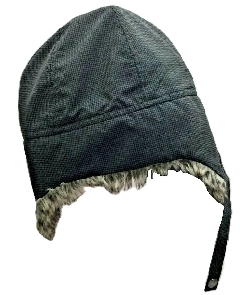 H&M bonnet chapka grise à petits carreaux et fourrure bébé 9-12 mois - Photo 2/2