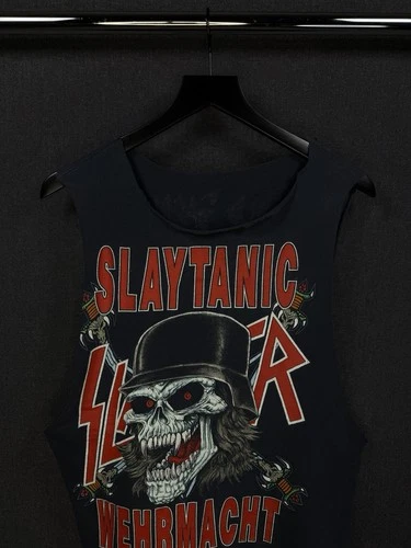 Slayer Slaytanic Wehrmacht Euro Tour Band Tee S 1980s vintage concert t-shirt, vintage, single stitch, B+ condition