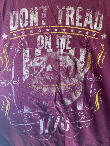 Grunt Style Shirt Mens XL Maroon Red Don’t Tread On Me Patriotic USA Snakes - Picture 6 of 6