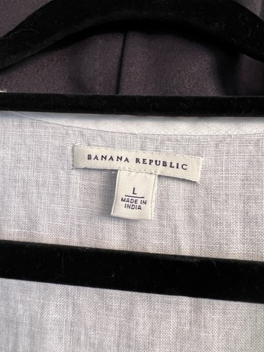 Banana Republic 100% Linen White Ivory Peplum Sleeveless Blouse Size Large - Picture 2 of 10