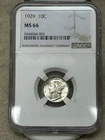 1929 Mercury Dime - MS66 - NGC - Highly Lustrous