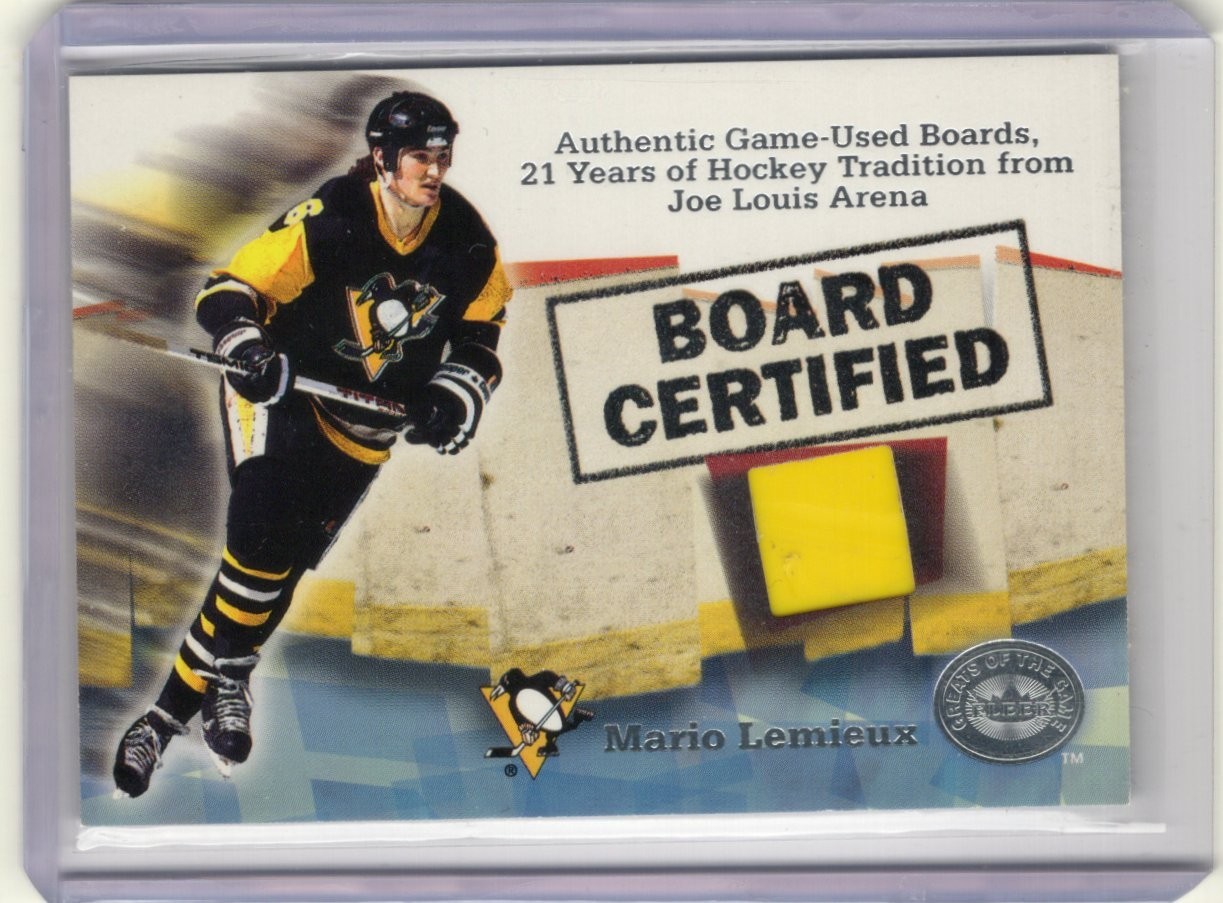 2001 FLEER GREATS OF THE GAME BOARD CERTIFIED MARIO LEMIEUX