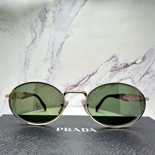 PRADA Sonnenbrille neu im Karton gold Metall oval braun Symbole Logo 55-20-140 mit Box & Etui - Bild 18 von 22