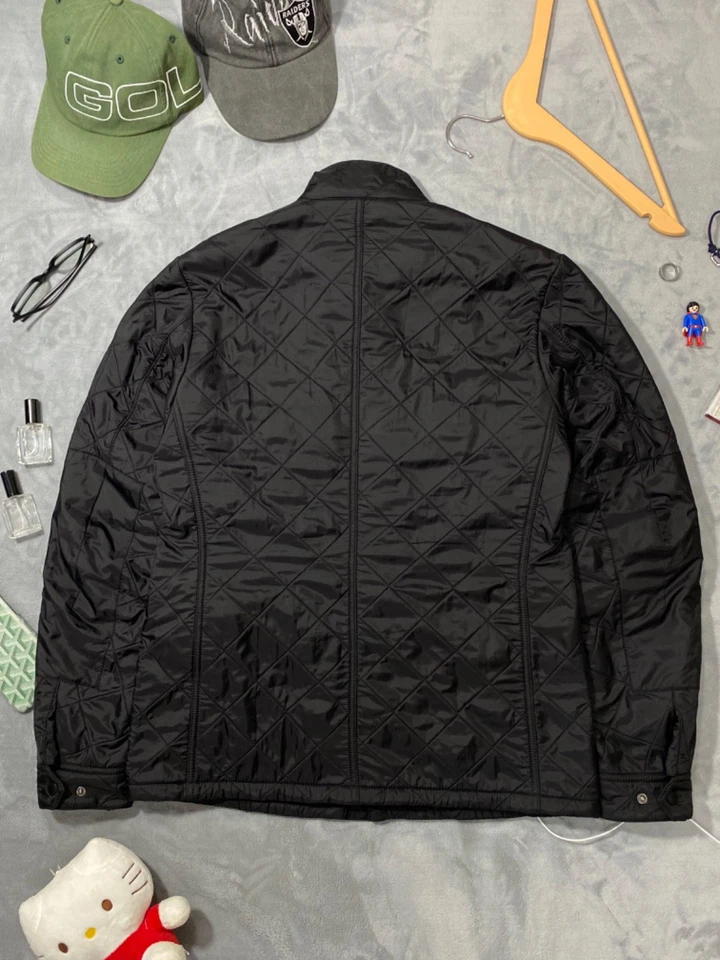 Barbour Ariel Polarquilt Jacket Black Men's M Full Zip Fleece Coat Vislon YKK - Image 4 of 4