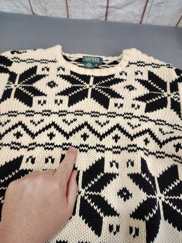 Lauren Ralph Lauren schwerer Strick Baumwoll Pullover Gr. XL Urlaub Büro Opa - Bild 8 von 8