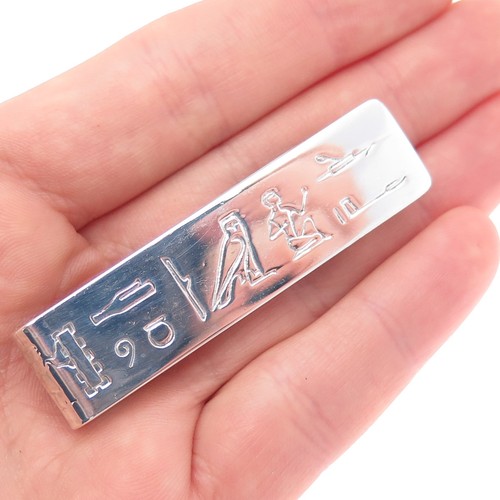 TIFFANY & CO. Macher 925 Sterling Silber Vintage Ägyptische Hieroglyphen Geldklammer